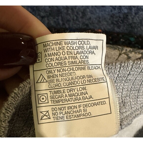 Just My Size 14W 16W Gray Leaf Print V-Neck Sweatshirt Plus - Picture 4 of 7